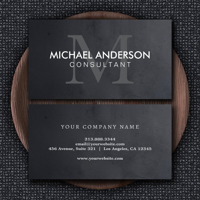 Carte De Visite Moderne Elegant minimaliste Monogramme Professionn (Créateur téléchargé)