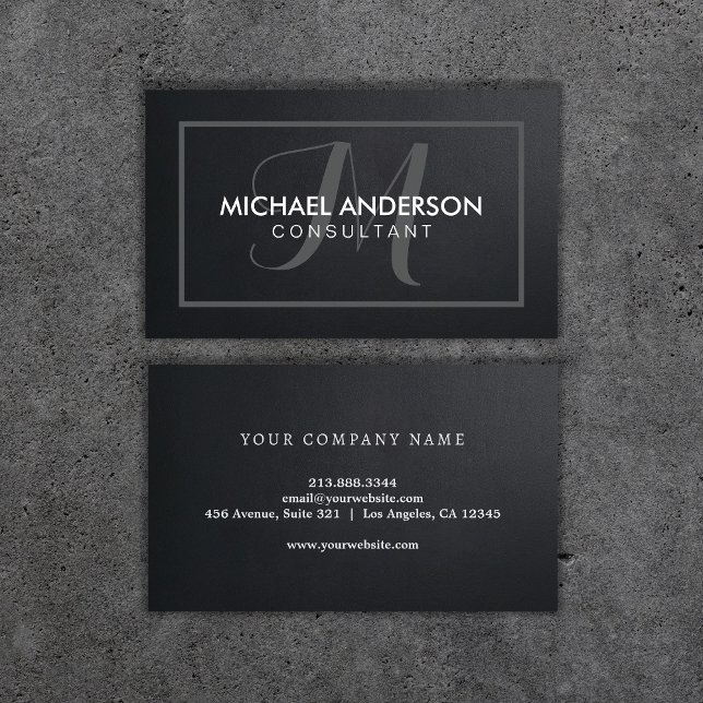 Carte De Visite Moderne Elegant minimaliste Monogramme Professionn (Créateur téléchargé)