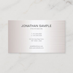 Carte De Visite Moderne Elégant minimaliste Plain Faux Silver Luxe