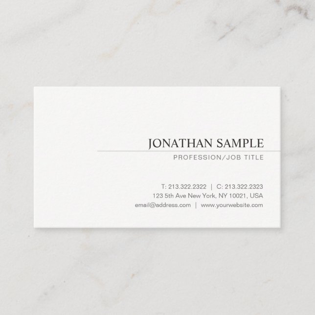 Carte De Visite Moderne Élégant minimaliste Professionnel Plain (Devant)