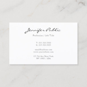 Carte De Visite Moderne Élégant Minimaliste Tendance Calligraphie