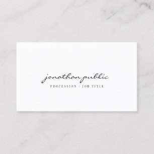 Carte De Visite Moderne Élégant Modèle Minimaliste Script Profil