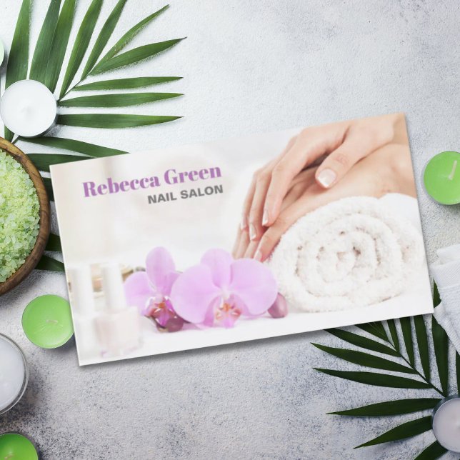 Carte De Visite Moderne Elégant Nail Artist Nail Salon Manicuriste (Modern Elegant Nail Artist Nail Salon Manicurist Business Card)