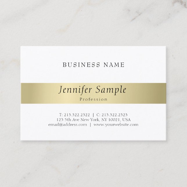 Carte De Visite Moderne Elegant Or Look professionnel élégant sobr (Devant)