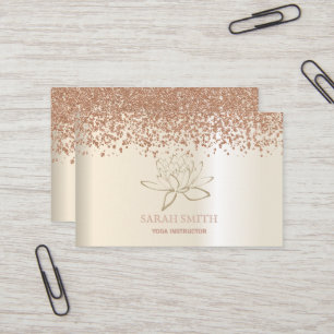 Carte De Visite Moderne Elegant or rose diamants