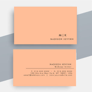 Carte De Visite Moderne Elegant Peach Fuzz Beauty Professional