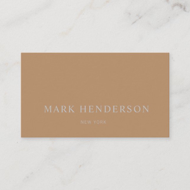 Carte De Visite Moderne Elegant Professionnel Brown (Devant)