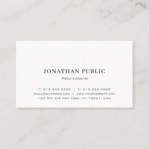 Carte De Visite Moderne Élégant Professionnel Design Simple Mat