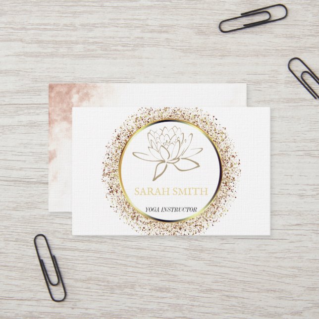 Carte De Visite Moderne Elégant Professionnel lotus flower Busines (Devant/Arrière en situation)