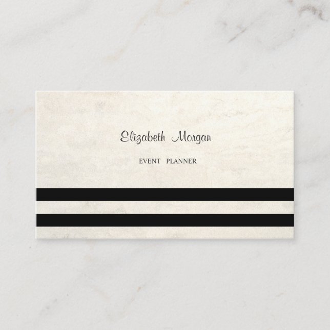 Carte De Visite Moderne Élégant Professionnel Rayures Noires (Devant)