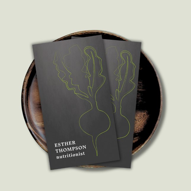 Carte De Visite Moderne Elégant Radish Grey Green (Créateur téléchargé)