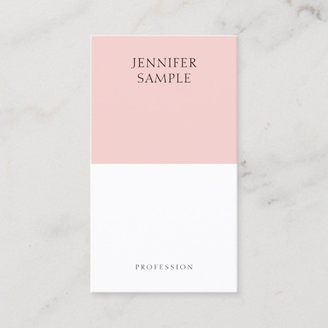 Carte De Visite Moderne Elégant Rose Bleu Simple Modèle tendance (Devant)