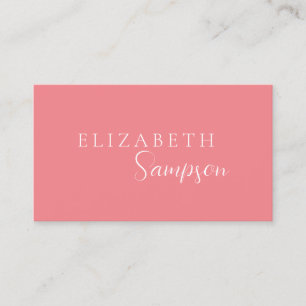 Carte De Visite Moderne Elegant rose et blanc