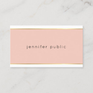 Carte De Visite Moderne Élégant Rose Et Or Professionnel Plutôt