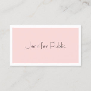Carte De Visite Moderne Elegant rose rose minimaliste Professionne