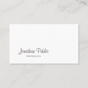 Carte De Visite Moderne Élégant Script Créatif Design Classe Simpl