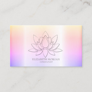 Carte De Visite Moderne Elegant Simple Argent Lotus Ombre