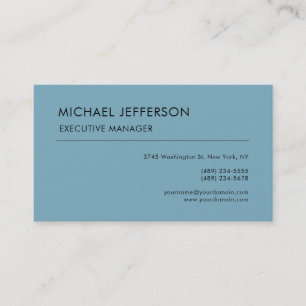 Carte De Visite Moderne Élégant Simple Bleu Clair