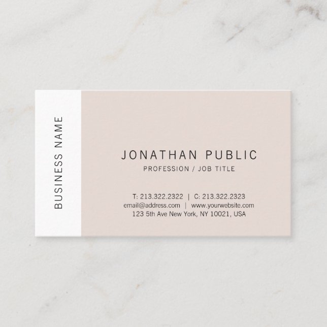 Carte De Visite Moderne Elegant Simple Design Modèle Professionnel (Devant)