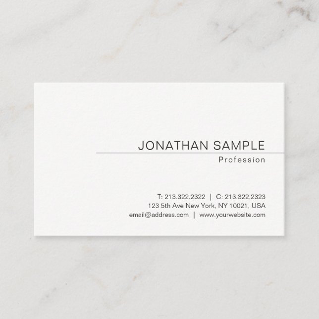 Carte De Visite Moderne Elegant Simple Modèle professionnel (Devant)