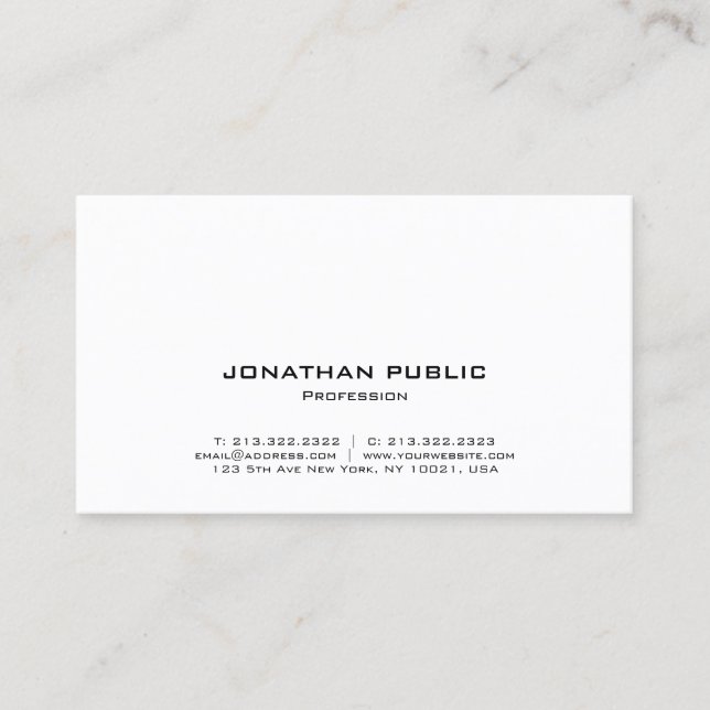 Carte De Visite Moderne Élégant Simple Modèle Professionnel (Devant)