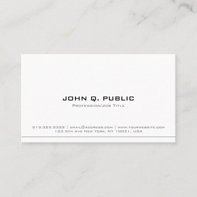 Carte De Visite Moderne Élégant Simple Modèle Professionnel (Devant)