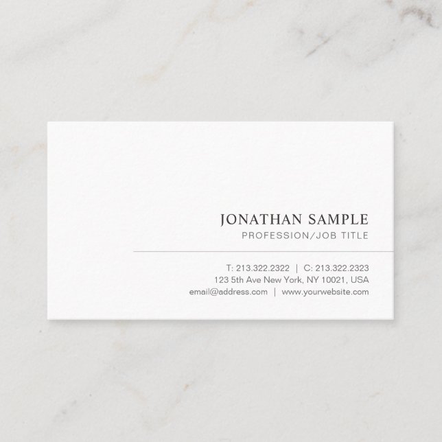 Carte De Visite Moderne Élégant Simple Modèle Professionnel Person (Devant)