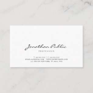 Carte De Visite Moderne Élégant Simple Modèle Script Tendance