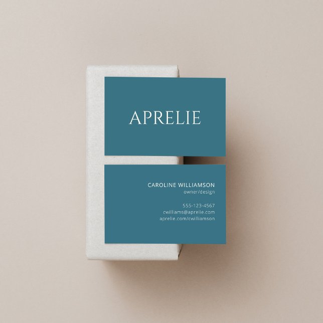 Carte De Visite Moderne Elegant Turquoise Blue Creative Profession (Créateur téléchargé)