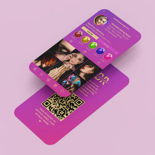 Carte De Visite Moderne esthétique esthétique rose Instagram
