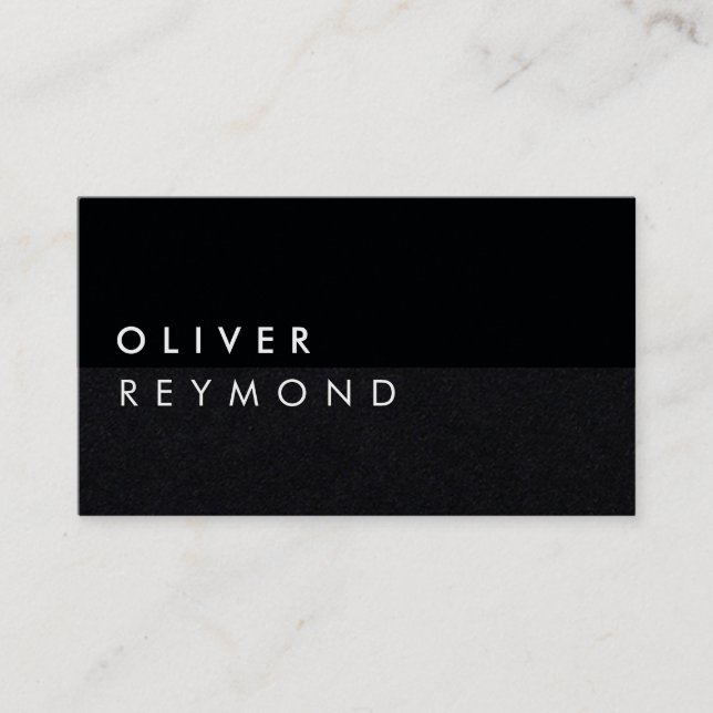 Carte De Visite Moderne et élégant professionnel noir sur noir (Devant)