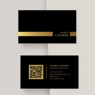 Carte De Visite Moderne et minimaliste Black and Gold Professional