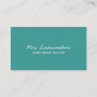 Carte de visite moderne et simple de professeur