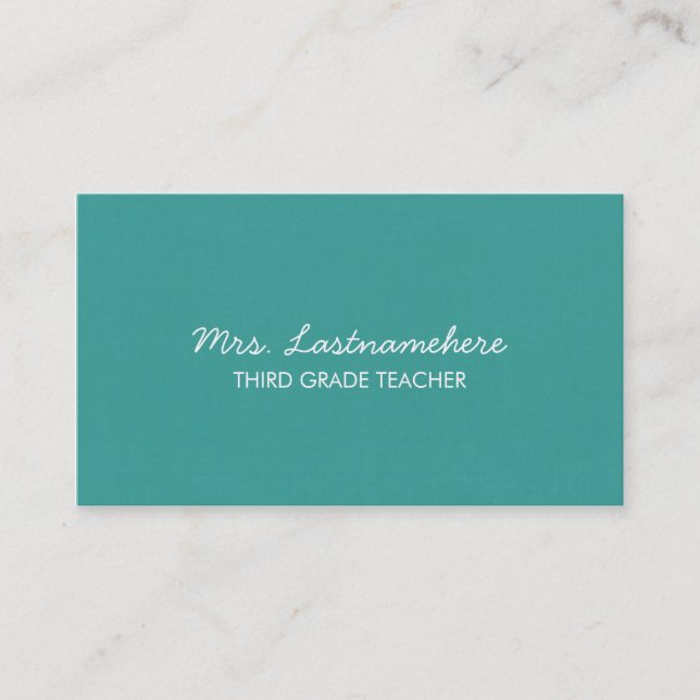 Carte de visite moderne et simple de professeur (Devant)