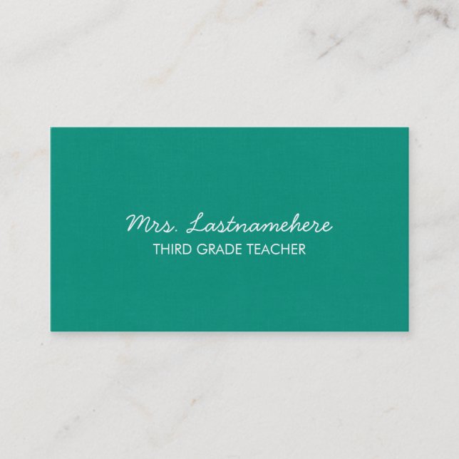 Carte de visite moderne et simple de professeur (Devant)
