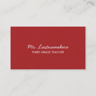Carte de visite moderne et simple de professeur