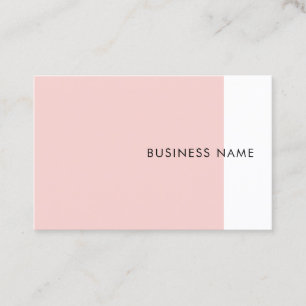 Carte De Visite Moderne et tendance minimaliste Modèle rose blanc