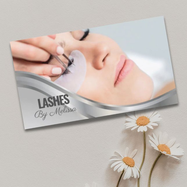 Carte De Visite Moderne Eyelash Beauty Maquillage Artiste Extensio (Modern Eyelash Beauty Makeup Artist Lash Extension Business Card)