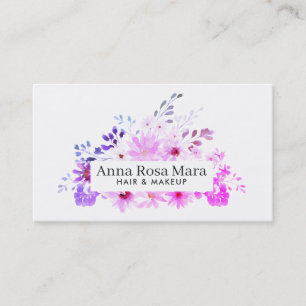 Carte De Visite Moderne féminin chic d'aquarelle florale élégan