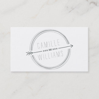 Carte De Visite MODERNE FLÈCHE LOGO gris cool main rustique dessin