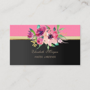 Carte De Visite Moderne Fleurs Aquarelles de Style Professionnel