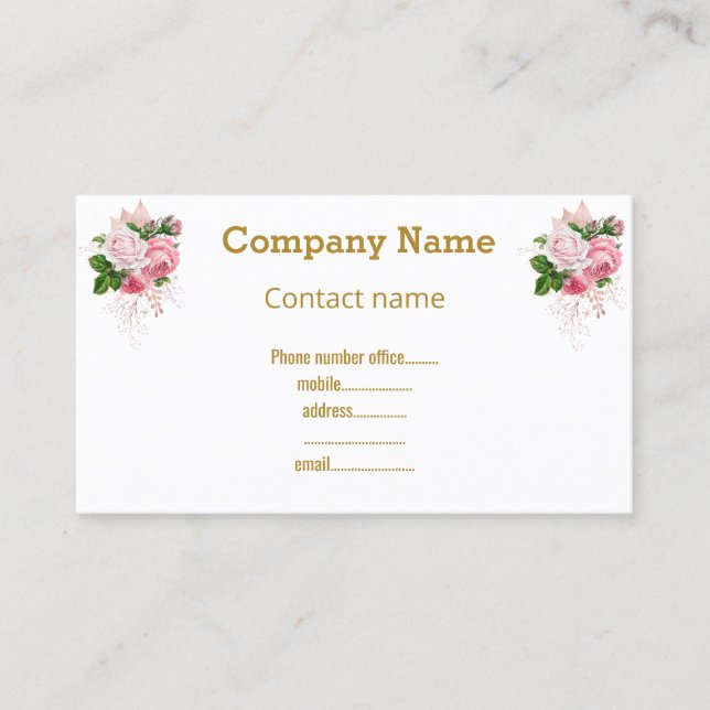 CARTE DE VISITE MODERNE FLORAL BLANC (Devant)