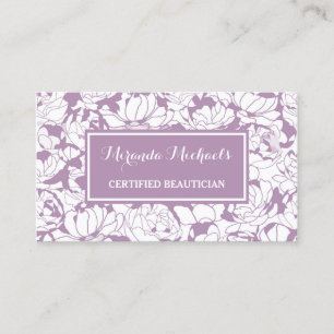 Carte De Visite Moderne Floral Floral Girly Certifié Beauticien