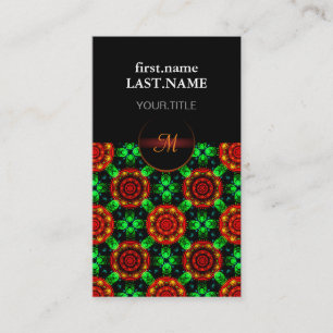 Carte De Visite Moderne Florale Bohème Élégant Motif Abstrait #504
