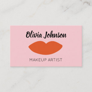 Carte De Visite Moderne Français Chic Red Lips Beautician Minimal