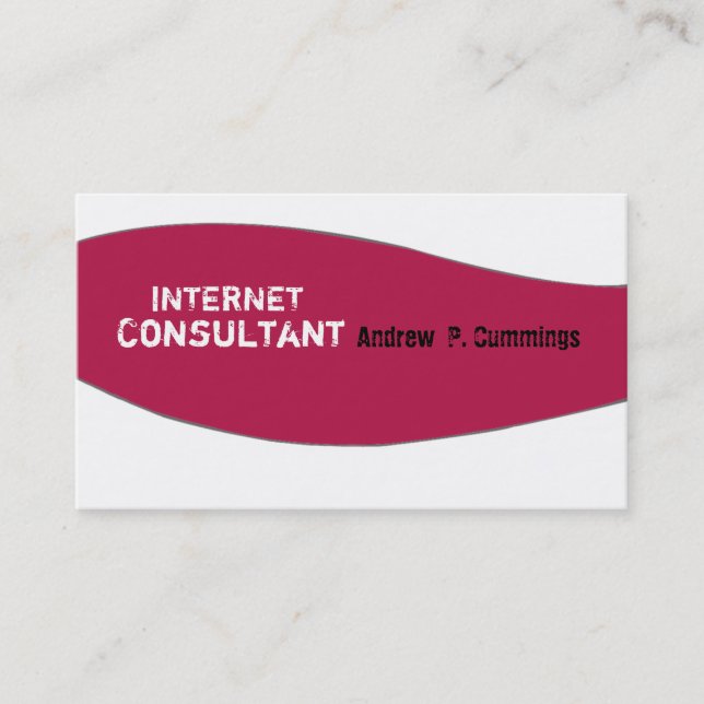 Carte De Visite Moderne géométrique à la mode rouge de consultant (Devant)