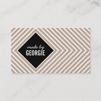 Carte De Visite MODERNE GEOMÉTRIQUE MOTIF diamant noir blanc kraft