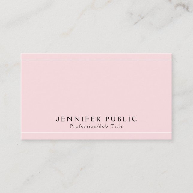 Carte De Visite Moderne Glamour Plain Premium Finition soie Luxe (Devant)