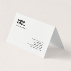 Carte De Visite Moderne Gras Minimaliste Professionnel