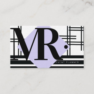 Carte De Visite Moderne Grille Monochrome Noir Blanc Abstrait